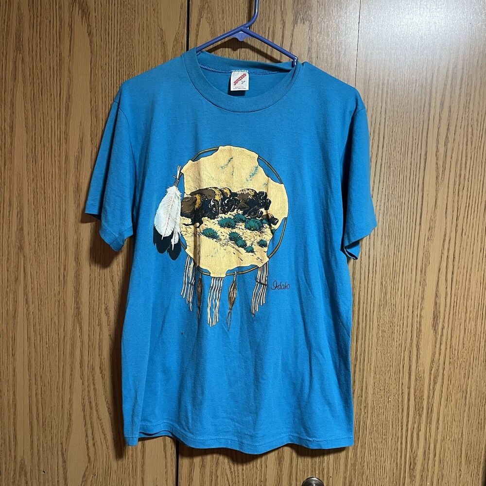 Vintage Jerzees Made In USA Single Stitch Graphic Shirt Idaho Women’s Large